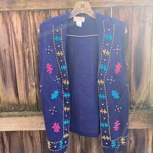 Jennifer Moore embroidery vest sz. L